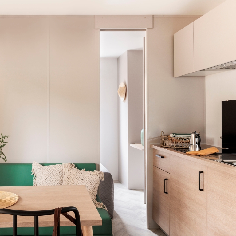 Living room with kitchenette